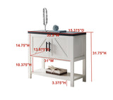 Duquette 2-Door Modern Storage Console Table, White & Black Wood