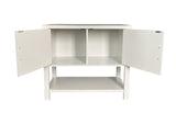 Duquette 2-Door Modern Storage Console Table, White Wood