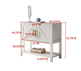 Duquette 2-Door Modern Storage Console Table, White Wood