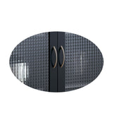 Delancey 2 Door Accent Display Storage Cabinet With Adjustable Shelves, Black Wood & Frosted Glass, Contemporary