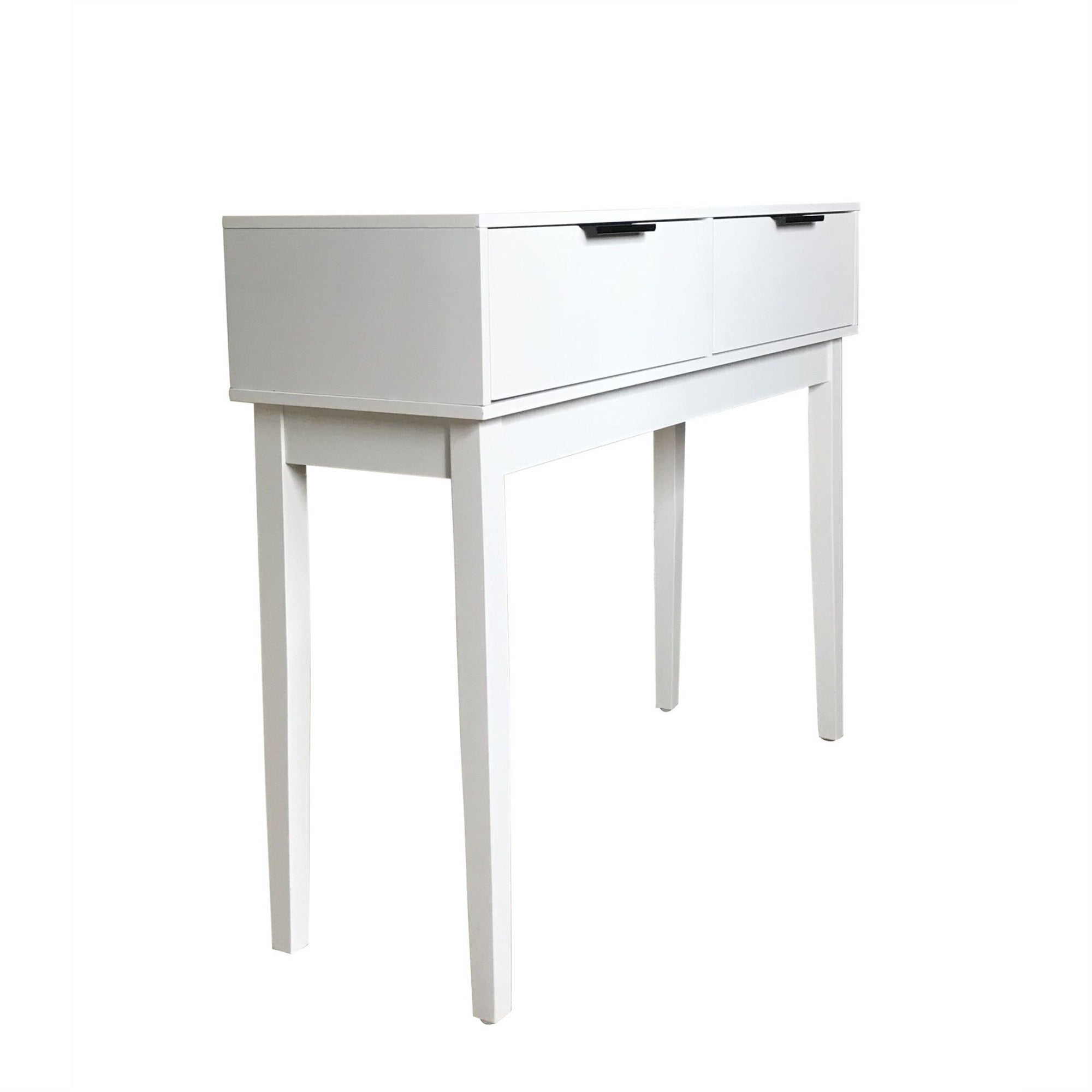 Patrick Entryway Console Sofa Table With 2 Storage Drawers, White Wood, Modern