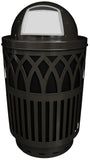 Cov40P-Dt-Bk-Vv Ergode Covington Can - Sleek Laser Cut Design, Durable Galvanneal Steel, Ideal For Streets, Malls, Parks, And Of