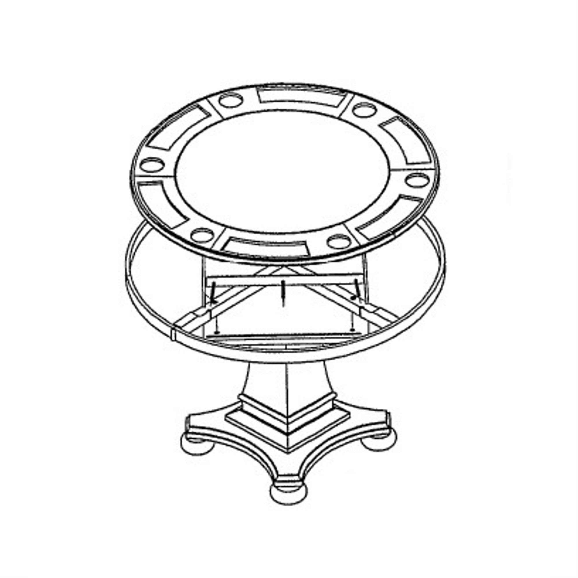 Sunset Trading Bellagio 48 Round Dining And Poker Table| Reversible Game Top | Brown Cherry Wood | Seats 6