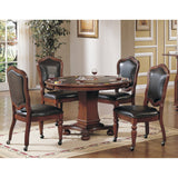 Sunset Trading Bellagio 48 Round Dining And Poker Table| Reversible Game Top | Brown Cherry Wood | Seats 6