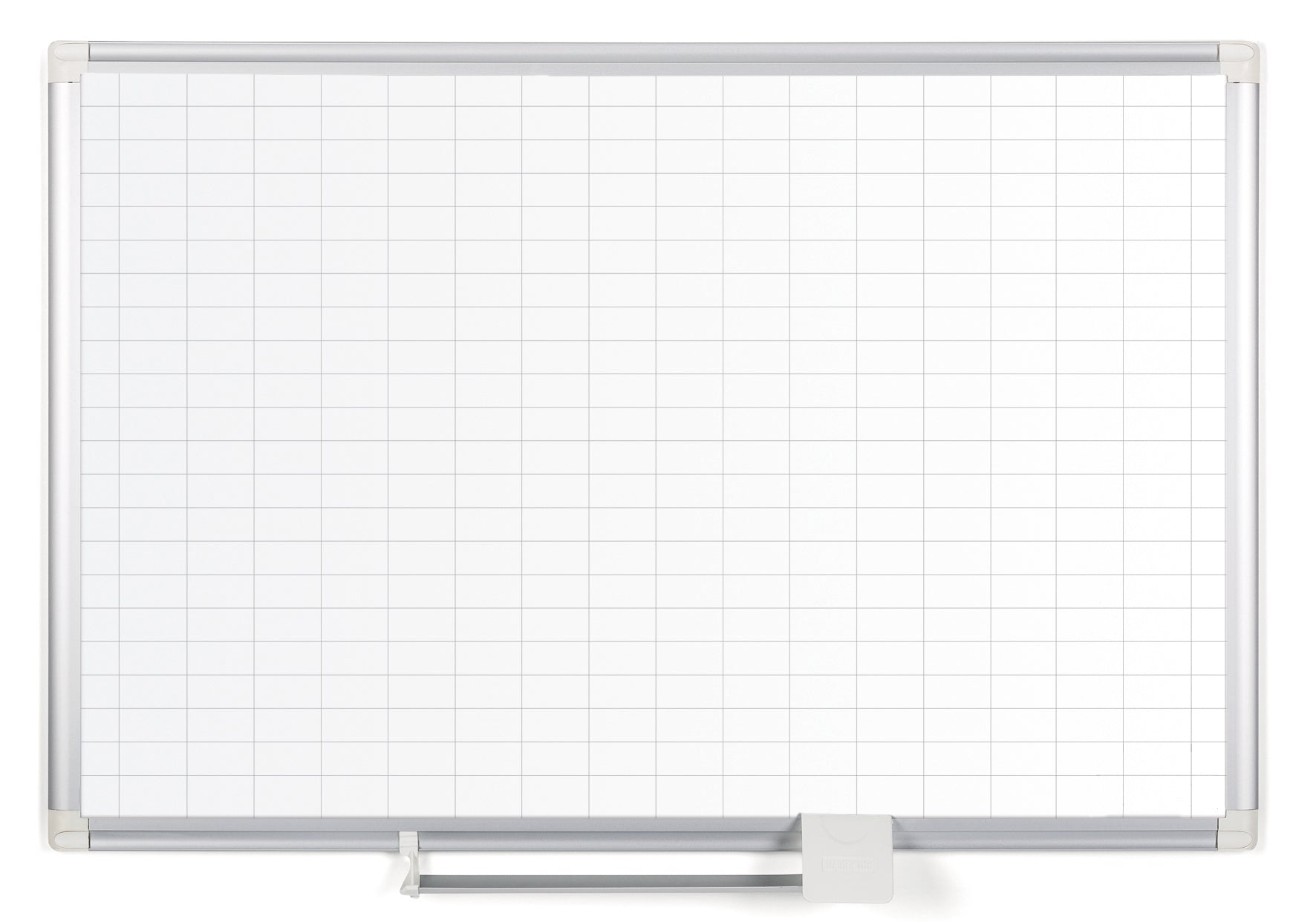 Magnetic Porcelain Dry-Erase Planning Board, 1 X 2 Grid, Aluminum Frame, 24 X 36