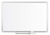 Magnetic Porcelain Dry-Erase Planning Board, 1 X 2 Grid, Aluminum Frame, 24 X 36
