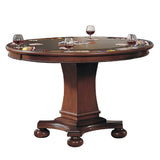 Sunset Trading Bellagio 48 Round Dining And Poker Table| Reversible Game Top | Brown Cherry Wood | Seats 6