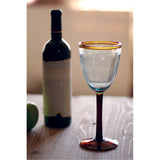 Eight Ounce Wine Glass With Amber Rim