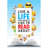 Emoji Fun Inspire U Poster, Live a life you would like to read about