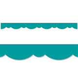 Teal Stylish Scallops Border, 35 Feet