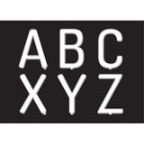 White Letter Board 2 Uppercase Letter Stickers, 78 Pieces