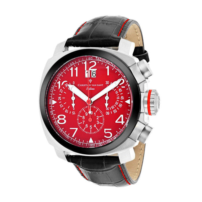 Christian Van Sant Men'S Grand Python - Red - Swiss Parts Quartz Watch