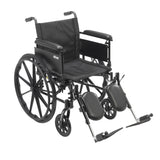 Cruiser X4 Lightweight Dual Axle Wheelchair with Adjustable Detachable Arms, Full Arms, Elevating Leg Rests, 20 Seat
