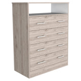Peru L Four Drawer Dresser -Bedroom -Light Gray / White