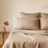 Bamboo Quilted Coverlet - 100% Viscose from Bamboo - Champagne