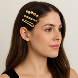 Golden Trio Hair Barette Set (3pcs)