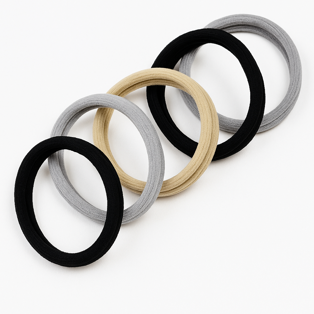 Gentle Cotton Comfort Hair Ties in Cylinder (5pc)
