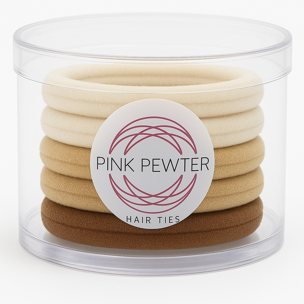Gentle Cotton Comfort Hair Ties in Cylinder (5pc)