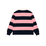 Classic Striped Rugby Shirt in Pink and Navy