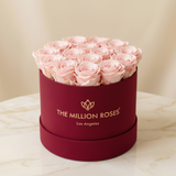 Classic Bordeaux Suede Box | Light Pink Roses