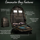 Black Leather Daily Commuter Bag XL