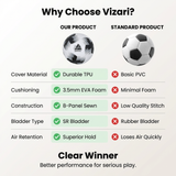 Vizari Comet Soccer Ball – Black, Machine-Sewn 8-Panel Training Ball