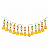 STORE INDYA Artificial Marigold Garland with Swastik, Yellow 36 Inch Traditional Toran for Door and Wall Decoration