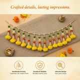 STORE INDYA Artificial Marigold Garland with Swastik, Yellow 36 Inch Traditional Toran for Door and Wall Decoration