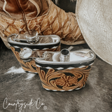 Legend Tooled Leather Flask