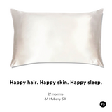 PURE SOL. Beauty Sleep Happy 100% Mulberry Silk Pillow Case - Navy