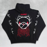 Cross Arms Pullover Hoodie Black