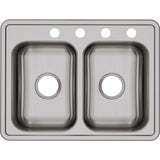 Elkay Dayton Stainless Steel 25 X 19 X 6-5/16, Equal Double Bowl Drop-In Sink