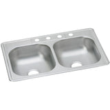 Elkay Dayton Stainless Steel 33 X 22 X 6-9/16, Equal Double Bowl Drop-In Sink