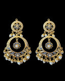 DNS202 sapphire pearl jadau necklace set with tika ( SHIPS IN 3 WEEKS )