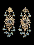 DLN123 Himah long necklace with earrings in real aquamarine beads ( SHIPS IN 2 WEEKS )