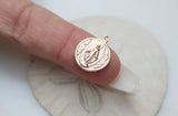 14k Gold Round Miraculous Medal Necklace