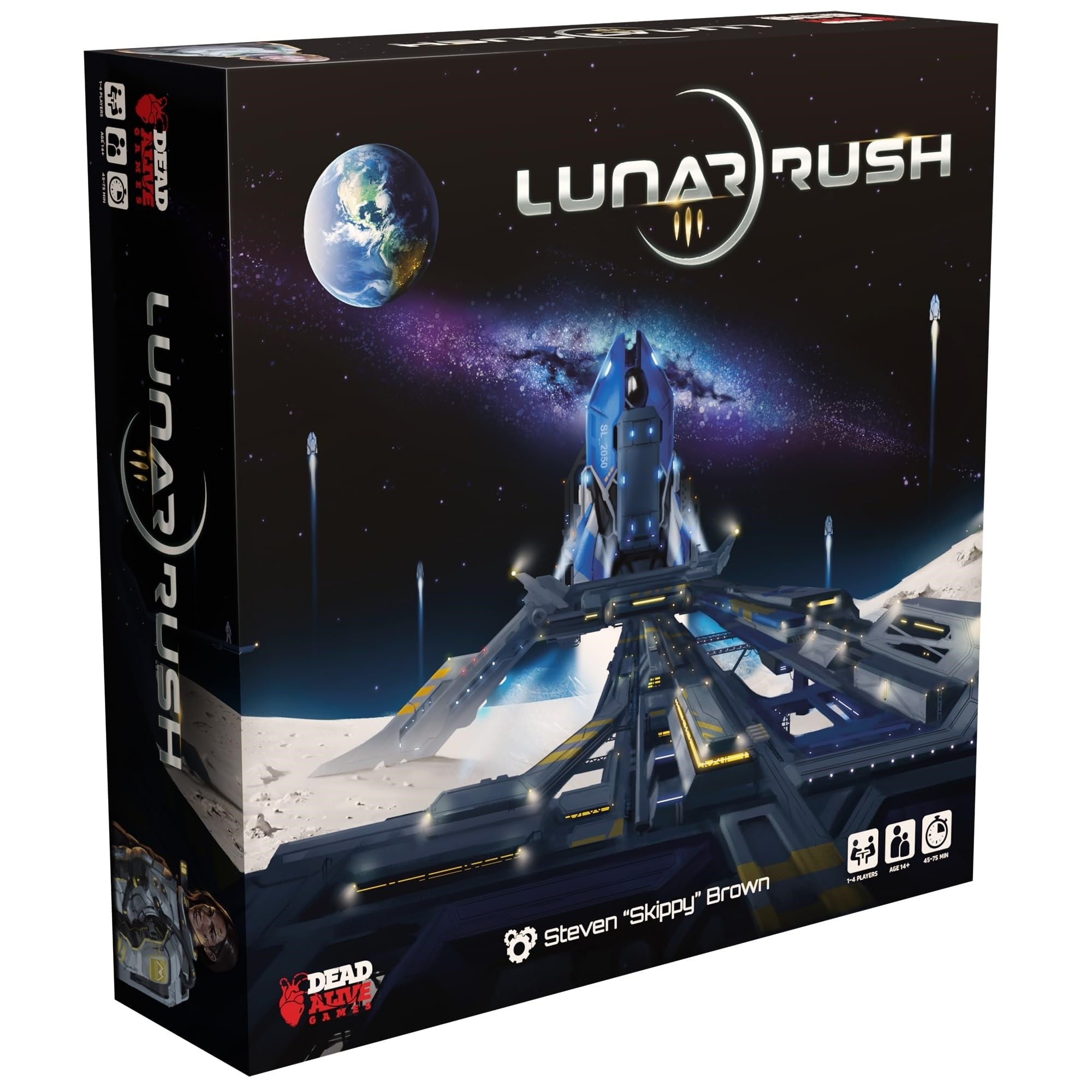 Dead Alive Games: Lunar Rush - Standard Edition - Euro-Style Board Game, Moon & Space, Resource Management, Worker Placement, Ag