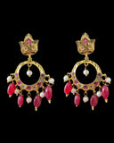PS558 Hyderabadi / Nizami tirmani in fresh water pearls with chandbali( READY TO SHIP )