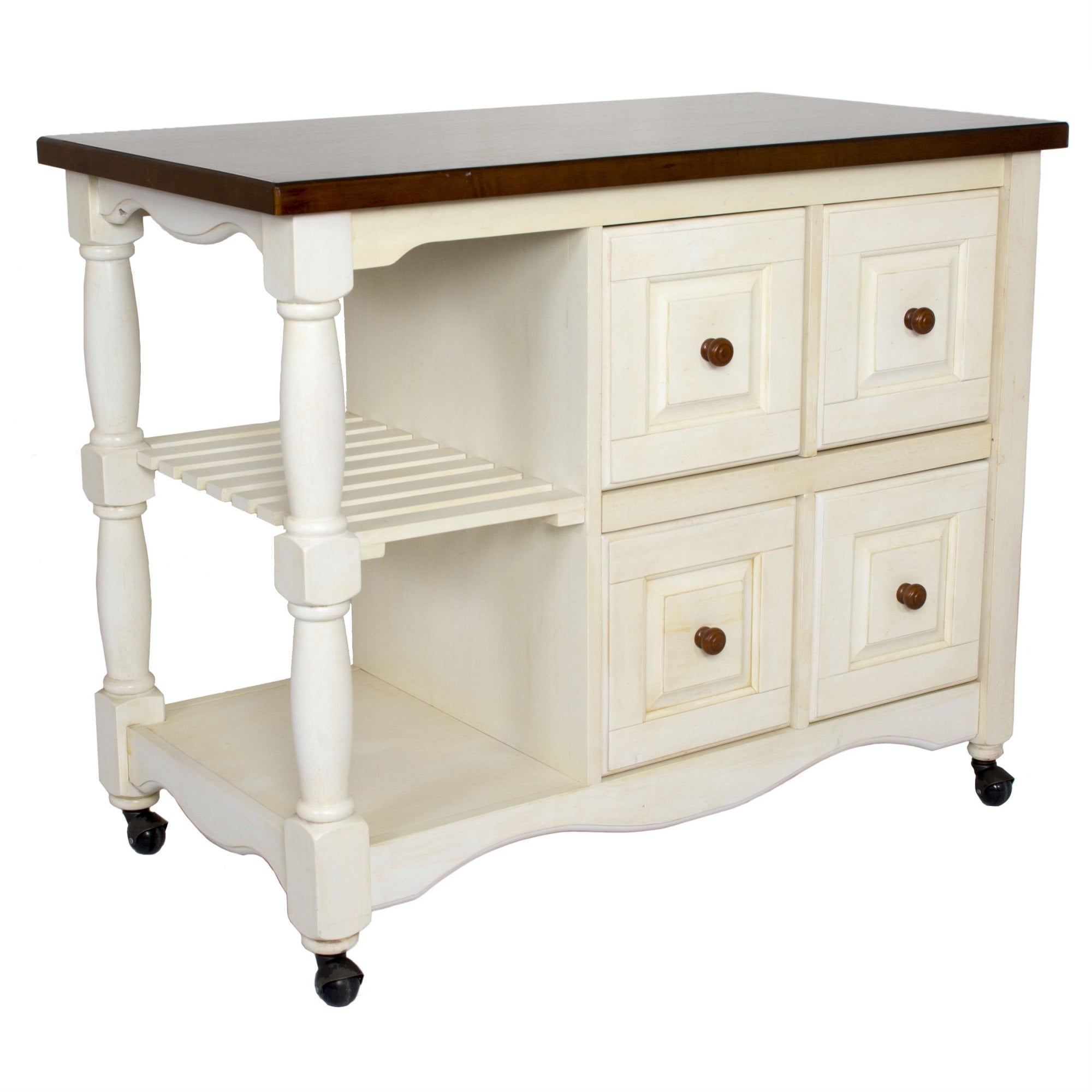 Sunset Trading Andrews Four Drawer Kitchen Cart