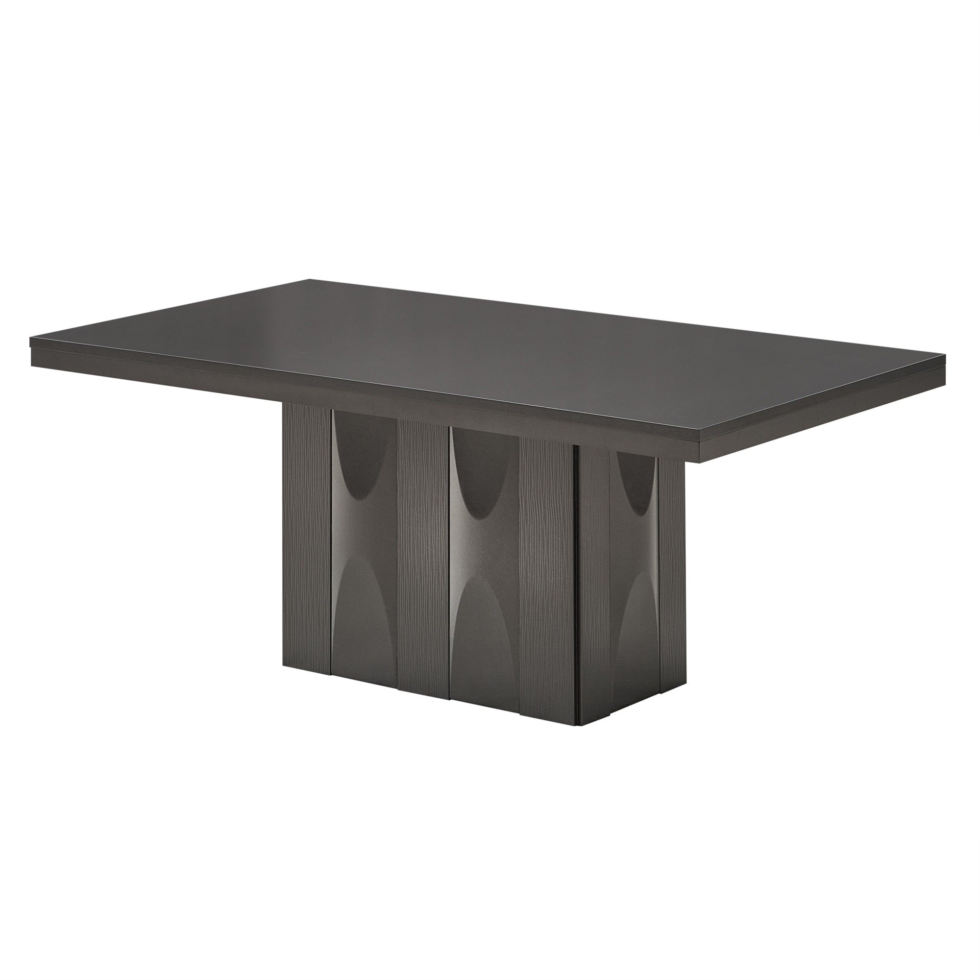 Voight Modern 71 Rectangular Pedestal Dining Table, Gray Wood
