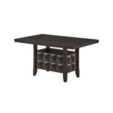 Huxley 59 Rectangular Contemporary Storage Dining Table, Black Wood