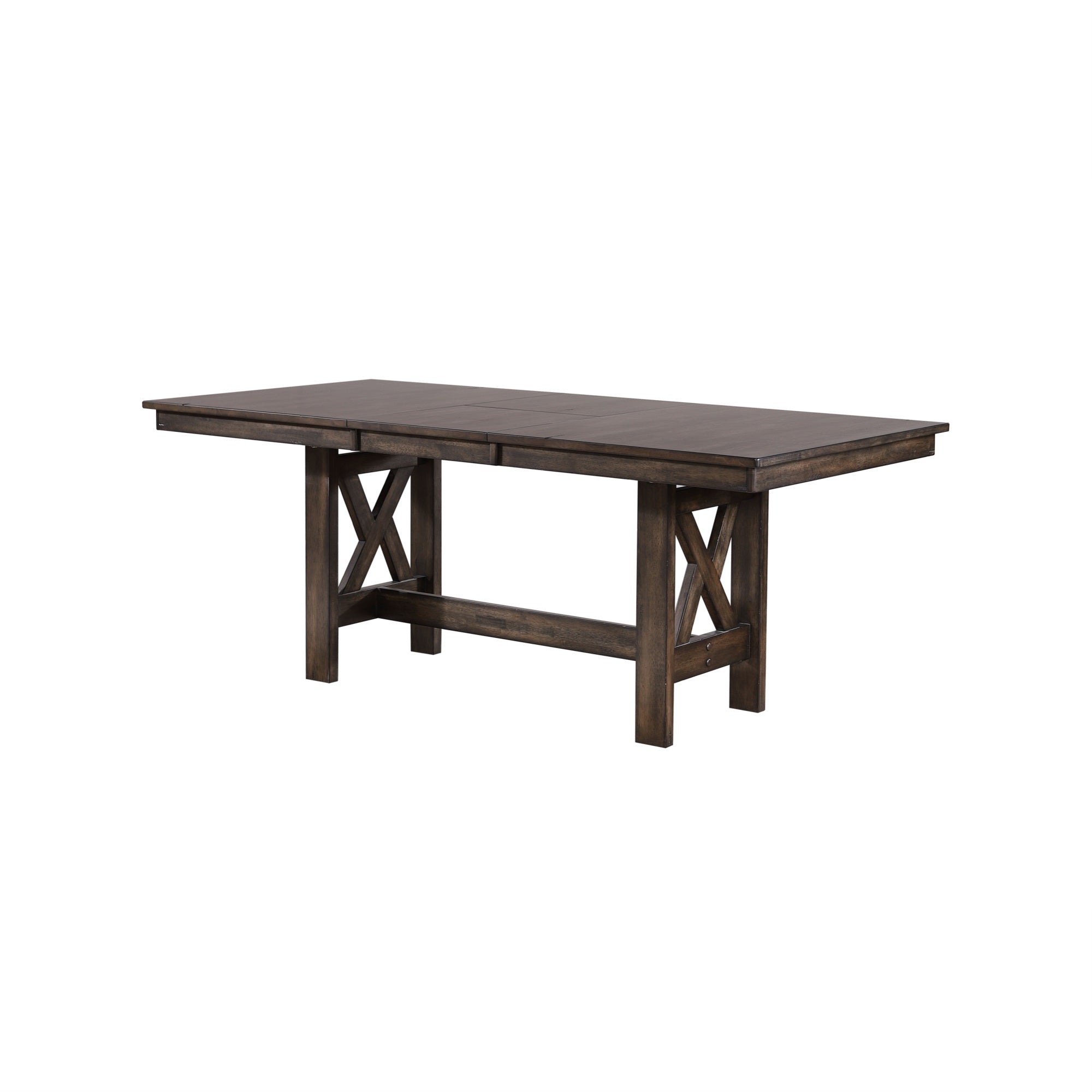 Itta Brown Wood Butterfly Extension Dining Table