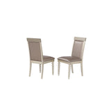 Zaria Upholstered Dining Side Chairs, Champagne Wood (Set Of Two)