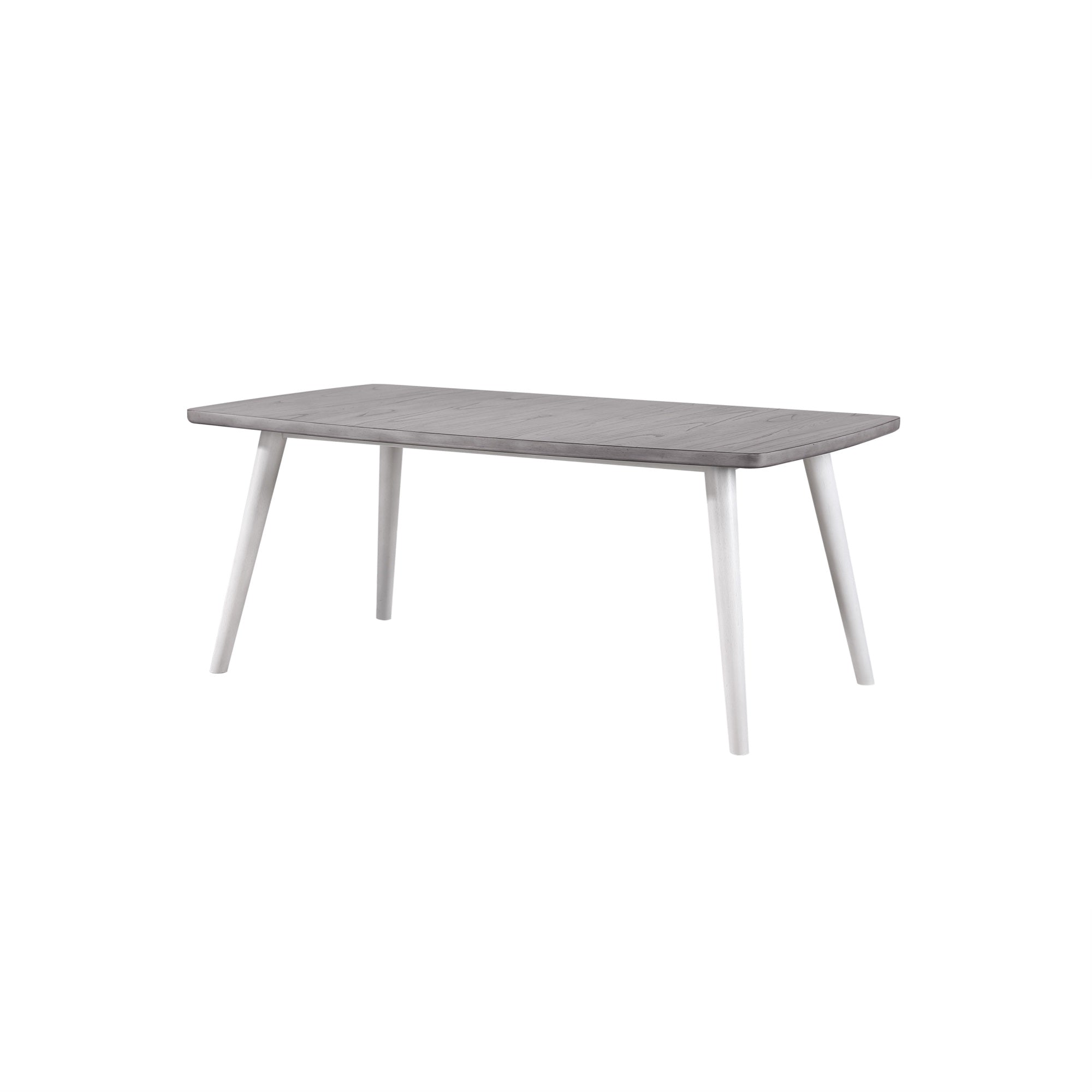 Cusick 72 Rectangular Farmhouse Dining Table, White & Gray Wood