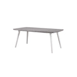 Cusick 72 Rectangular Farmhouse Dining Table, White & Gray Wood