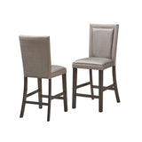 Caputo Counter Height Dining Side Chairs, Gray Vinyl & Wood (Set Of 2)