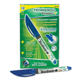 RediSharp+ Fine Point Permanent Markers, Blue, Pack of 12
