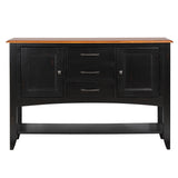 Sunset Trading Selections Sideboard With Large Display Shelf - 3 Drawers 2 Storage Cabinets - Antique Black And Cherry