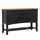 Sunset Trading Selections Sideboard With Large Display Shelf - 3 Drawers 2 Storage Cabinets - Antique Black And Cherry