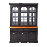 Sunset Trading Black Cherry Selections Treasure Buffet And Lighted Hutch | Antique Black And Cherry
